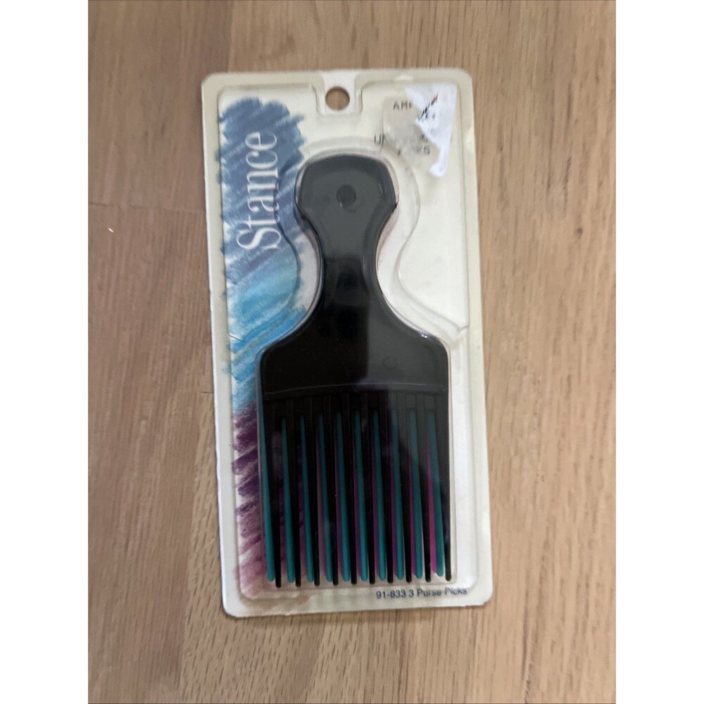Vintage Stance Lot 3 Hair Picks Comb Made In USA 1993 NIB